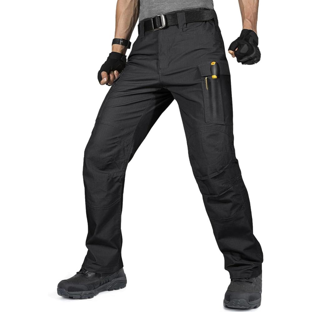 FREE SOLDIER men's black tactical hiking cargo pants