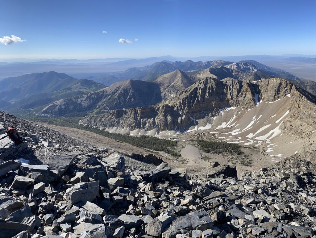 Wheeler Peak rising over the basin-and-range landscape of Great Basin National Park, Nevada.